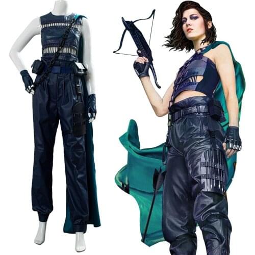 In Stock) Birds of Prey Cosplay Huntress Helena Bertinelli Costume Cloak Halloween Uniform Suit Adult Women Outfit