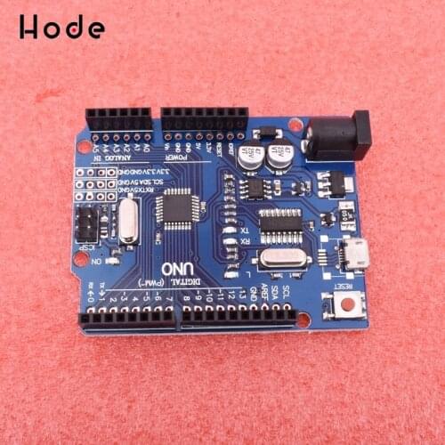 Version UNO R3 ATMEGA328P-16AU CH340G Micro USB Compatible For Arduino