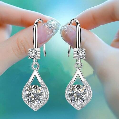 Womens earrings korean style fashion Earrings aesthetic Cute Bling zircon istone inlaid crystal Earrings statement earrings