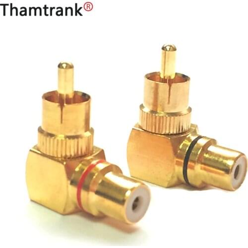 10pcs/lot RCA Right Angle Male To Female Gold Plated Connector Plug 90 Degree Adapters