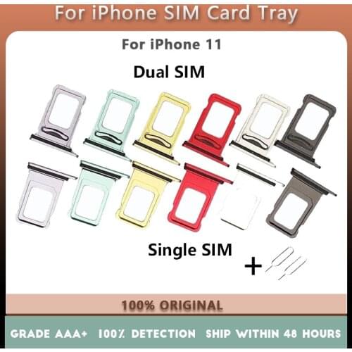 11 New Nano Sim Card Tray Holder Tray Slot for iphone 11 Replacement Part SIM Card Holder Adapter Socket black White