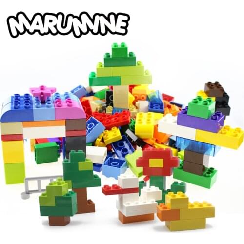 Marumine 126pcs Duplo Building Blocks Bricks Set City DIY Educational Big Size Creative Bricks Toy For 3+ Kids Boys Girls