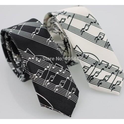 2 pcs of a Lot Poly 2" Music Notes Musical Notation polyester SLIM NARROW SKINNY tie Fashion Necktie to match dress shirts