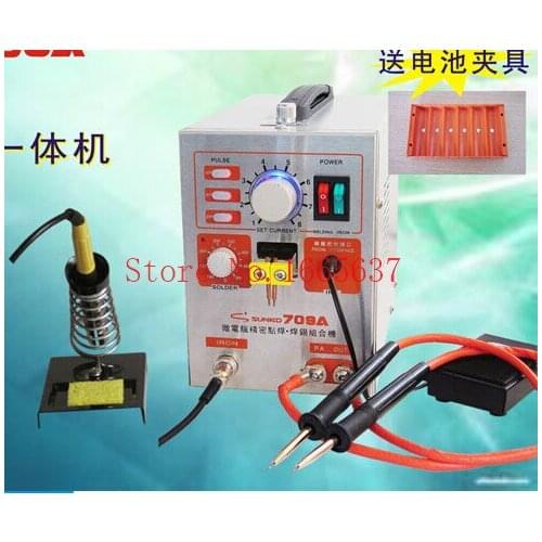2 in 1 Pulse Battery Spot Welder Soldering Welding Machine 709A One Year Warranty + Iron + Stand + Pen + Nickel CE Certificate