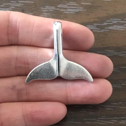 6pcs Mermaid Whale Tail Charms Zinc Alloy Whale Tail Pendant Charm for Bracelets Necklaces Earrings Zipper Pulls Jewelry Making