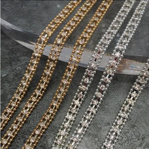 9Yards Rhinestone Beaded Chain Crystal Ribbon Lace Trim Apparel Sewing Accessories DIY Wedding Dress Shoes Hair Decoration