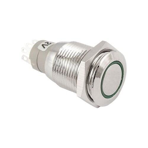 Angel Eye Green Led Light 16mm 12V stainless Steel Momentary Pushbutton Switch