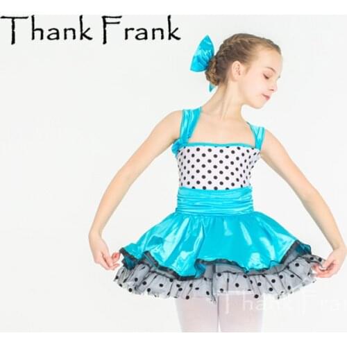 Girls Polka Dot Ballet Dress Kids Fashionable Summer Tutu Dresses Women Fairy Dance Costumes Adult Blue Performance Dancewear