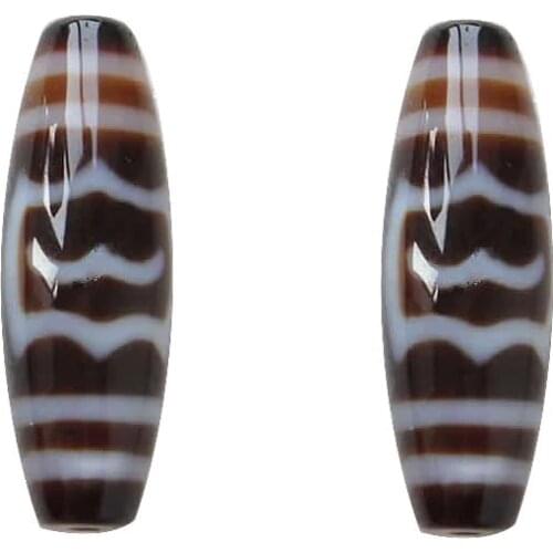 Grade AAA Agate Natural Tibetan Dzi Beads Oval Dapeng Bird 13x38mm Hole:Approx 2mm Sold By Lot Free Shipping