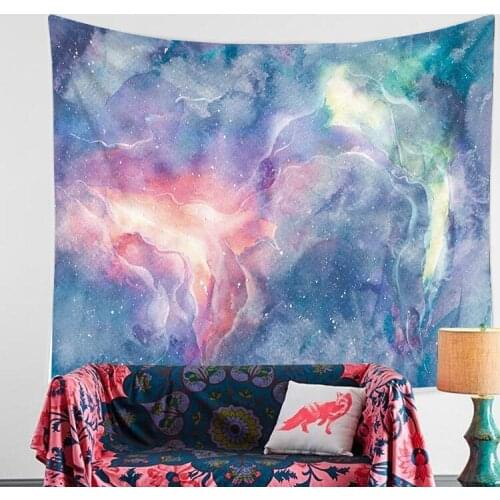 Colorful Cloud Girl Bedside Tapestry Bedroom Background Wall Decoration Tablecloth Curtain Hang Cloth