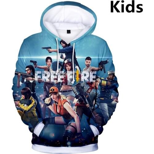 2 To 14 Years Kids Hoodies Free Fire 3d Printed Hoodie Sweatshirt Boys Girls Harajuku Long Sleeve Jacket Coat children Clothes