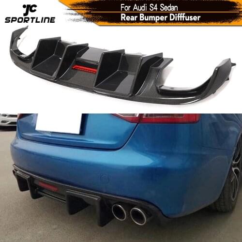 Car Rear Bumper Diffuser Lip Spoiler for Audi S4 B8 2008 - 2012 Car Rear Bumper Diffuser Lip Spoiler Protector Carbon Fiber