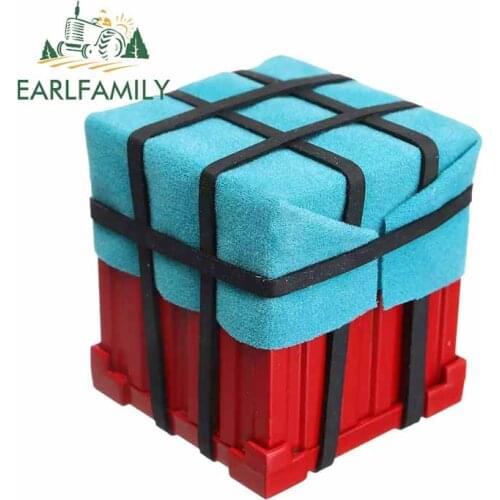 EARLFAMILY 13cm x 11.7cm for Pubg Airdrop Box Motorcycle Decal Car Bumper Window Stickers DIY Waterproof JDM Accessories