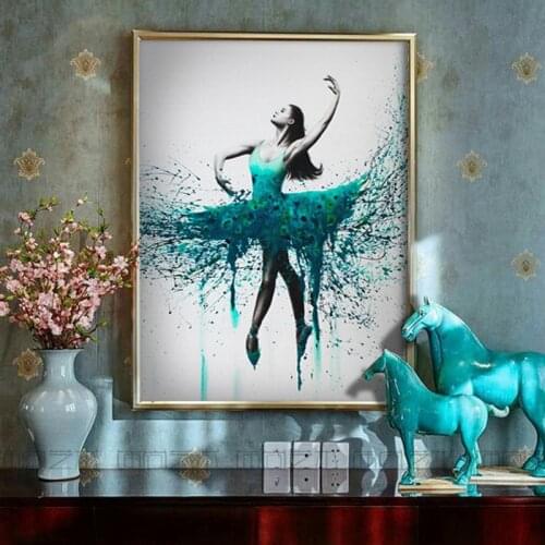 Elegant dance HD printed abstract painting,, ballerina, ballet oil, girl, modern minimalist character background wall painting