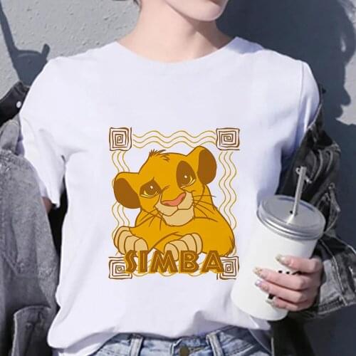 Fashion Women Lion King Simba T-Shirt Casual Loose Aesthetic Short Sleeve Summer Harajuku Unisex Tees Top Dropship