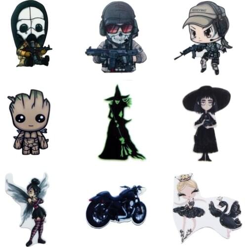 Game Cartoon Flat Back Planar Resin Cabochon DIY Acrylic Ear Studs Accessories DIY Mobile Phone Case Headband,5Yc19717