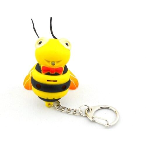 Innovative Cute Electronic Bee Shaped Keychain with Light and Sound