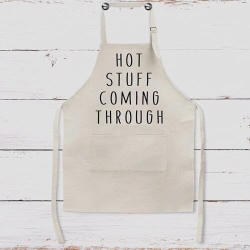 Custom"Hot Stuff Coming Through"Funny BBQ Grilling Vintage Apron,Personalized kitchen Master Gift for husband,Star Baker Apron