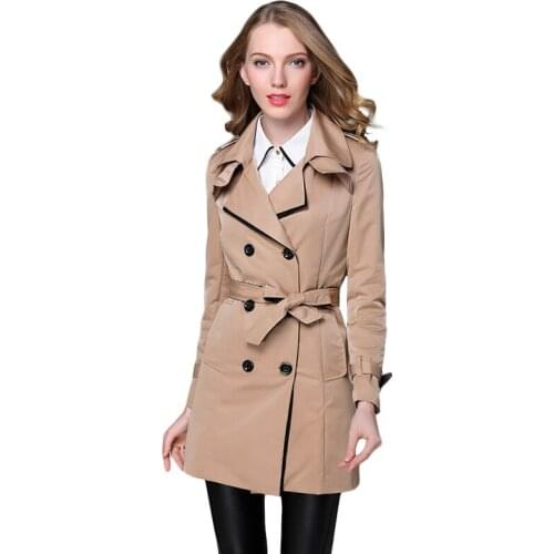 Женские двубортные тренчи Jyconline China At AliExpress