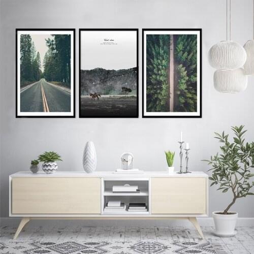 Canvas Painting Mountain Forest Road Travel Picture Wall Art Modern Nordic Posters And Print Wall Pictures For Living Room Decor