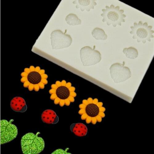 KLM insect leaf sunflower cake silicone mold chocolate cookie baking tray tool