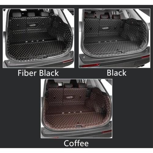 For TOYOTA RAV4 2019 2020 2021 Full Rear Trunk Tray Liner Cargo Mat Floor Protector foot pad Leather mats