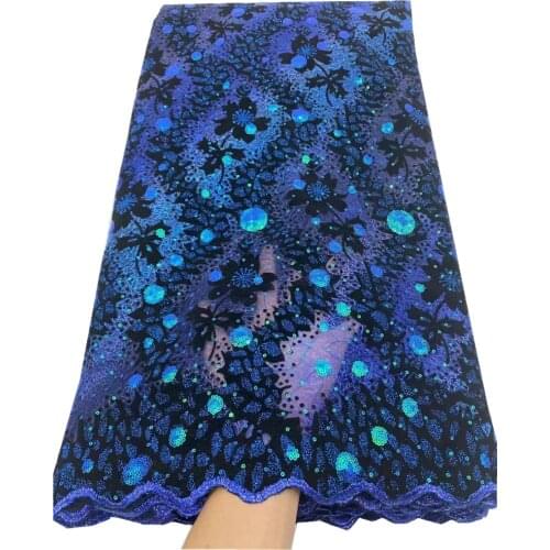 SJ Lace French African Tulle Lace Fabric 2021 High Quality Lace Sequins Lace Material For Nigeria Wedding Dress Sewing xh4-79