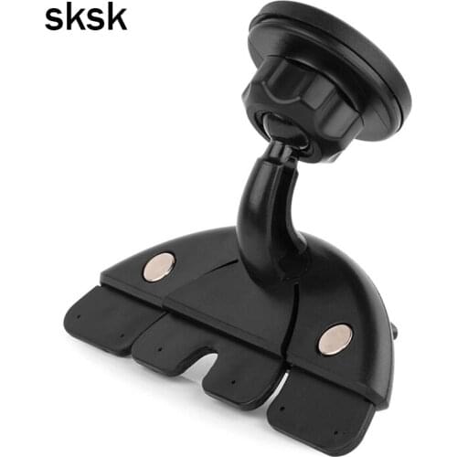 SKSK 360 Rotate Universal Car CD Slot Strong Magnetic Mount Holder Bracket for iPhone 8 8Plus Smartphone Car Phone Stand