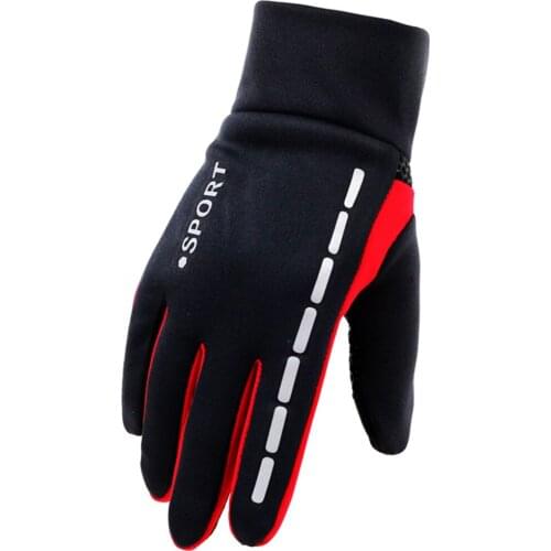 Mens Winter Thermal Hand Gloves Warmer Printed Patchwork Wrist Mittens Outdoor Full Finger Motorcycle Guantes Lining Gloves