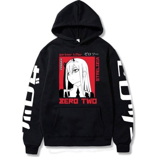 2021 New Kawaii Anime Darling In The Franxx Men Women Unisex Hoodies Sweatshirts Zero Two Hoodie Autumn Winter Harajuku Hoodie