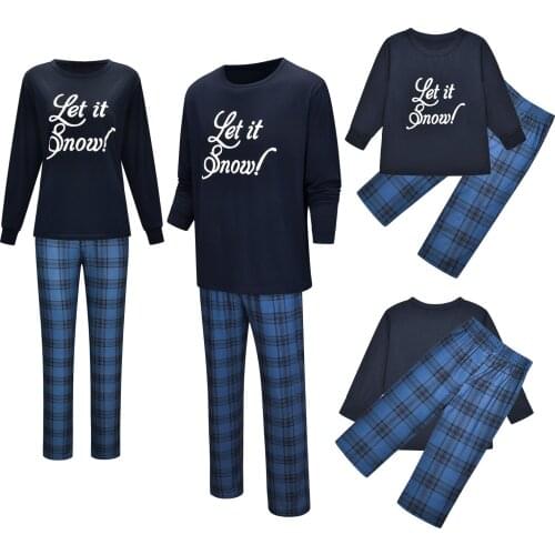 Parent-Child Matching Outfit Pajama Sets Christmas Printed Letter Leisure Tops