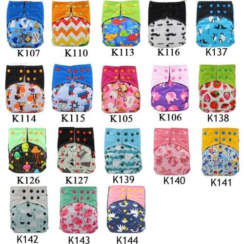 Wholesale Ohbabyka Reusable AI2 Cloth Diaper Baby Nappy Double Gusset Washable Pocket Cloth Diapers with Bamboo Insert 10pcs