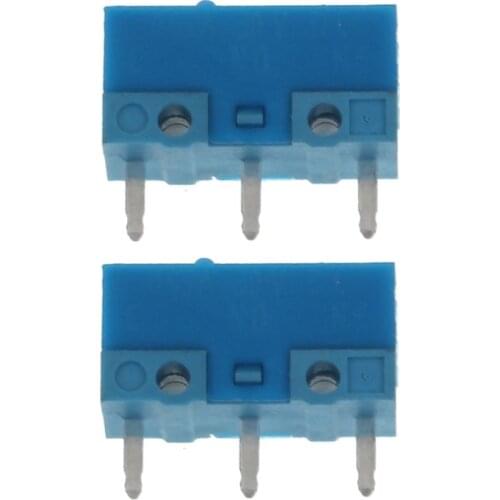 2Pcs Original HUANO Blue Dot Blue Shell 0.74N Mouse Micro Switch Gold Alloy Contacts 50 Millions Lifetime