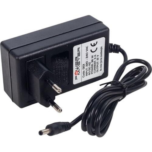 POWERMASTER PM-1301 12 VOLT 3 AMP VERA CASH register POS PLASTIC CASE ADAPTER 3.5*1.35 END