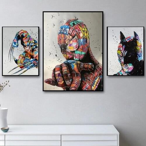 Graffiti Street Art Marvel Anime Posters and Prints Painting Pop Disney Movie Canvas Print Art Wall Picture for Childrens Room