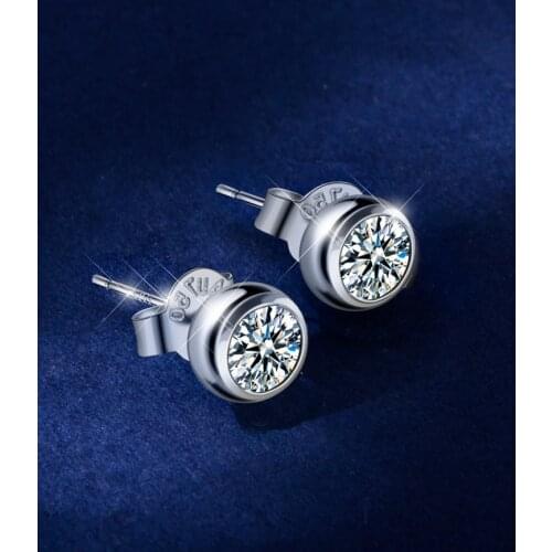 Bubble Style Moissanite Gemstone Stud Earrings for Women, S925 sterling silver ,Test Passed,VVS D color