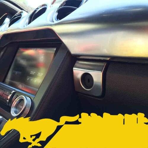 QHCP Car Passenger Co-driver Side Storage Box Switch Button Cover Trim Styling Decoration Sticker Fit For Ford Mustang 2015