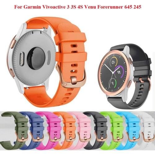 JKER 18 20mm Silicone Wrist Strap For Garmin Vivoactive 3 4S Garmin Venu Smart Watch Band For Forerunner 645 245 Wristband Strap