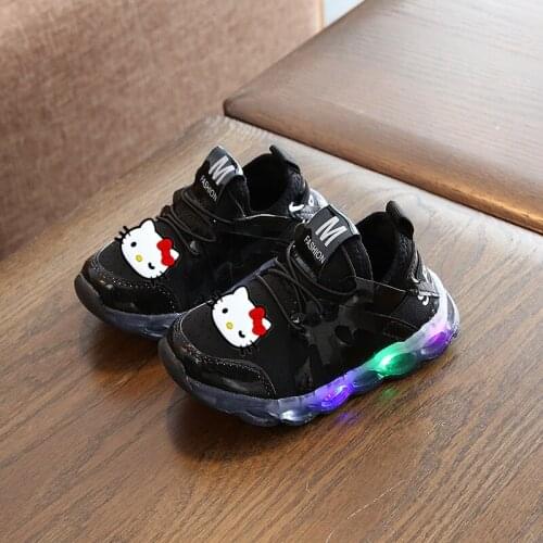 Sanrio Hello Kitty Casual Shoes Spring Baby Sneakers with Lights Baby Shoes Mens and Womens Childrens Toddler Shoes Baby Shoe