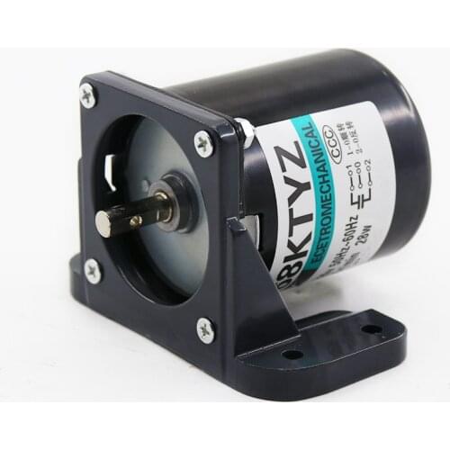 68KTYZ 100KG 2.5-110rpm 28W AC 220V Permanent Magnet Synchronous Gear Motor With Bracket