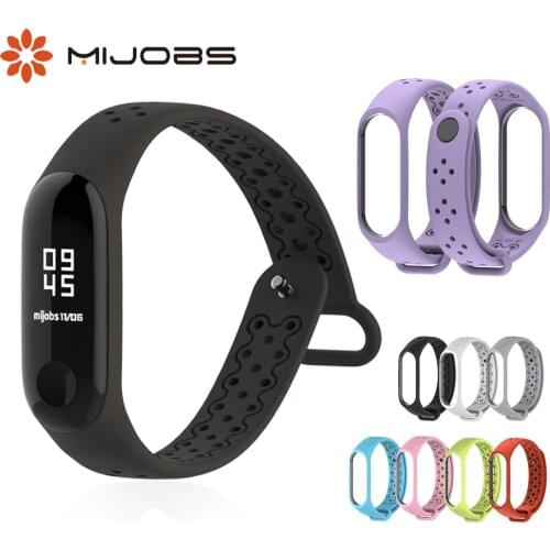 Mijobs Sport Mi Band 3 Wrist Strap for Xiaomi Mi Band 3 Silicone Bracelet Smart Wristband Watch Miband 3 Accessories Band3 Strap