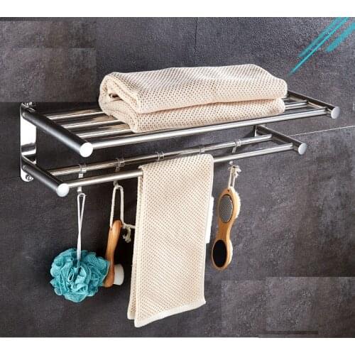 Free punch. towel rack bathroom shelving rack toilet towel rack stainless steel storage bathroom wall rack