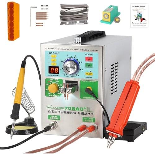 SUNKKO 709AD+ Spot Welder 3.2KW Automatic Pulse 18650 Battery Pack Spot Welding Machine With Soldering Iron Handheld Welding Pen