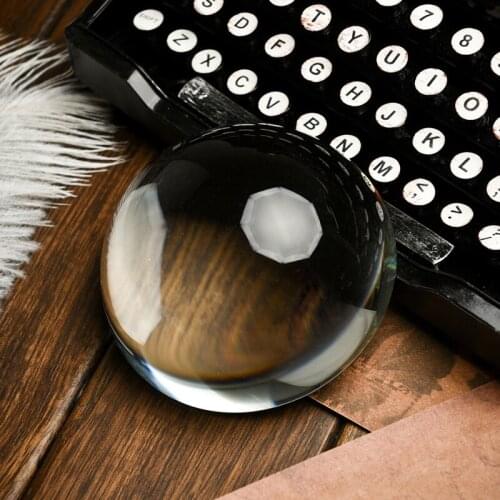 100mm text Zhenjing glass semicircular Paperweight reading aid map for the elderly reading magnifier lens gift box