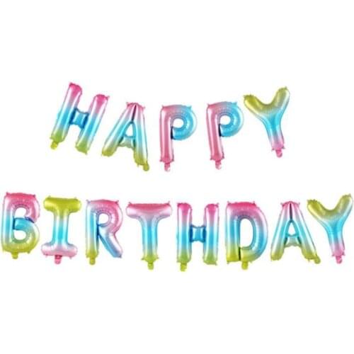 Happy Birthday Balloons 16 inch Inflatable Happy Birthday Banner 3D Mylar Foil Letters Perfect Set for Kids