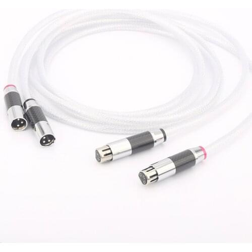 High Quality Pair 5N Single Silver Plated 2RCA Male TO XLR Female Plug Audio Cable HIFI