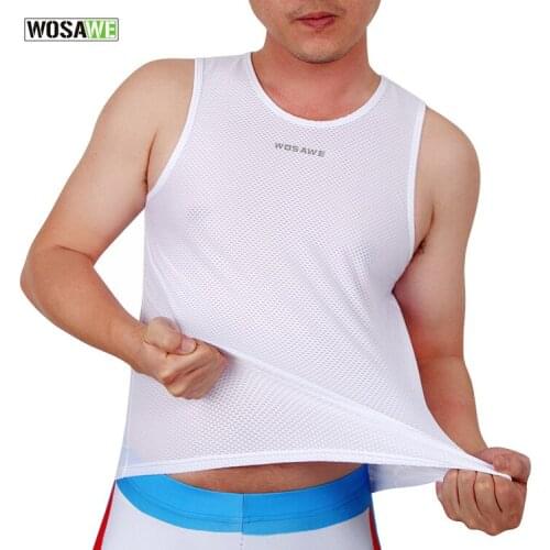 WOSAWE Mens Bike Bicycle Cycling Jersey Sleeveless Sport Underwear Shirt Cycling Vest Cycling Sportswear Men Jerseys