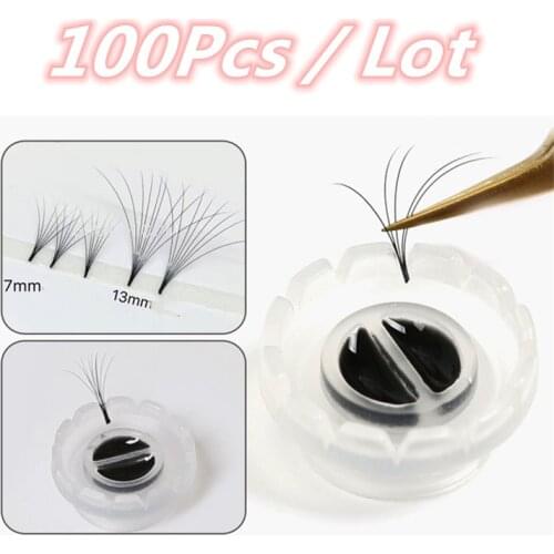 100pcs False Eyelashes Blooming Cups Fan Makeup Tools Sun Flower Glue Cup Eyelash Extension Planting Grafting Rapid Bloom
