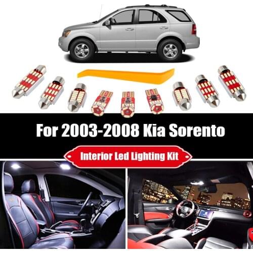 14 Bulbs White LED For 2003-2006 2007 2008 Kia Sorento Car Door Light Interior Kit Map Dome Trunk Cargo License Lamp Canbus