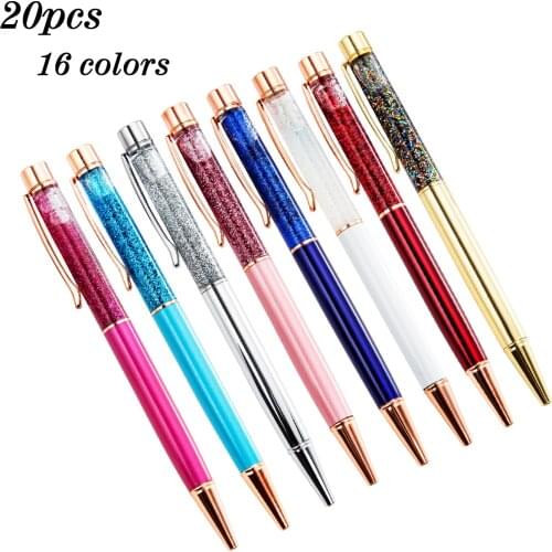 20pcs Creative Gold Foil Oil Pen Crystal Pen Metal Gift Pen Souvenir Custom LOGO Text Engraving